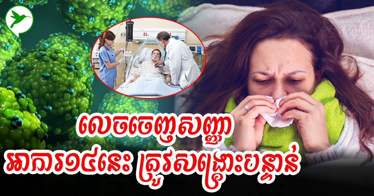 CDCថា៖ គ្រោះថ្នាក់ណាស់អាចឈានដល់បាត់បង់ជីវិត បើមានរោគសញ្ញានេះកុំគិតថាផ្តាសាយធម្មតា